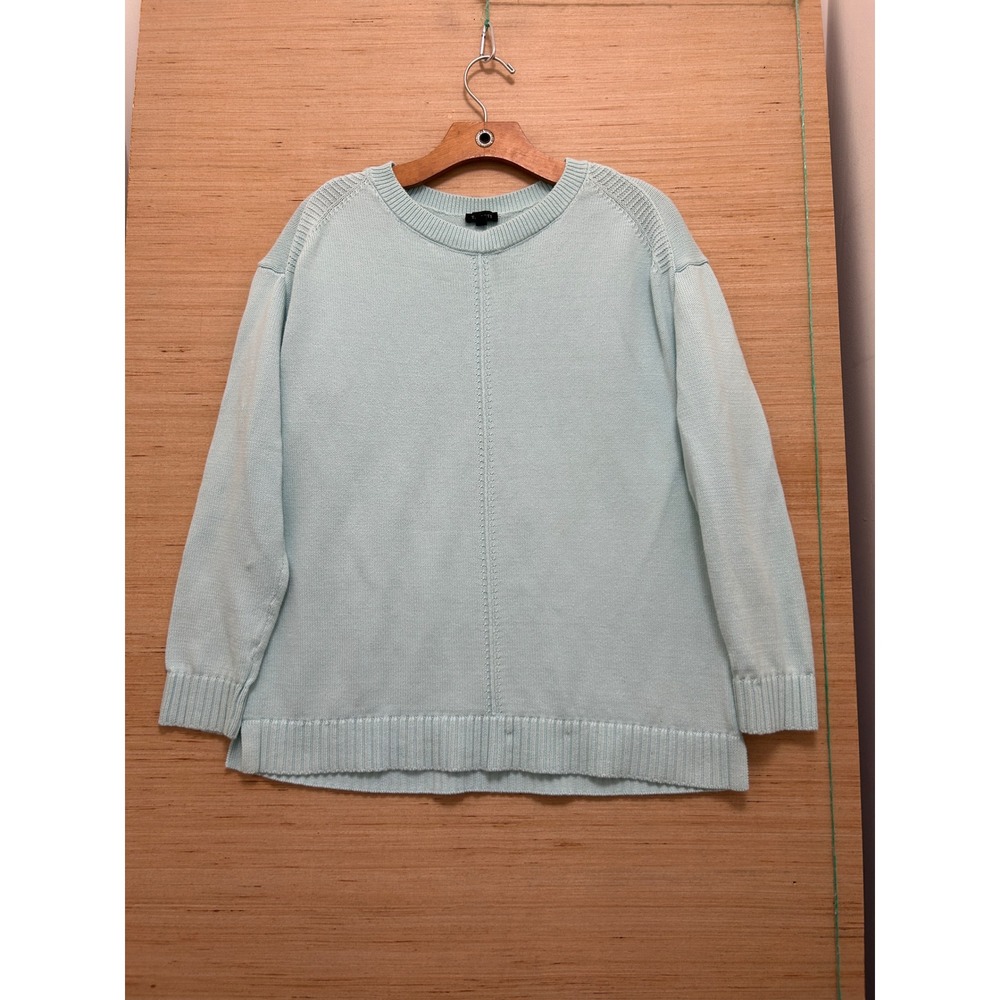 Talbots Womens Mint Green Crewneck Seam Detail Knit Sweater Size M 5224